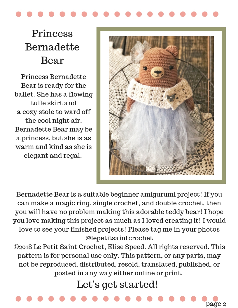 Teddy Bear Crochet Pattern - Princess Bernadette (10)