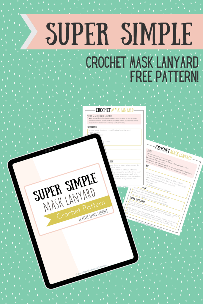 Super Simple Crochet Mask Lanyard Pattern