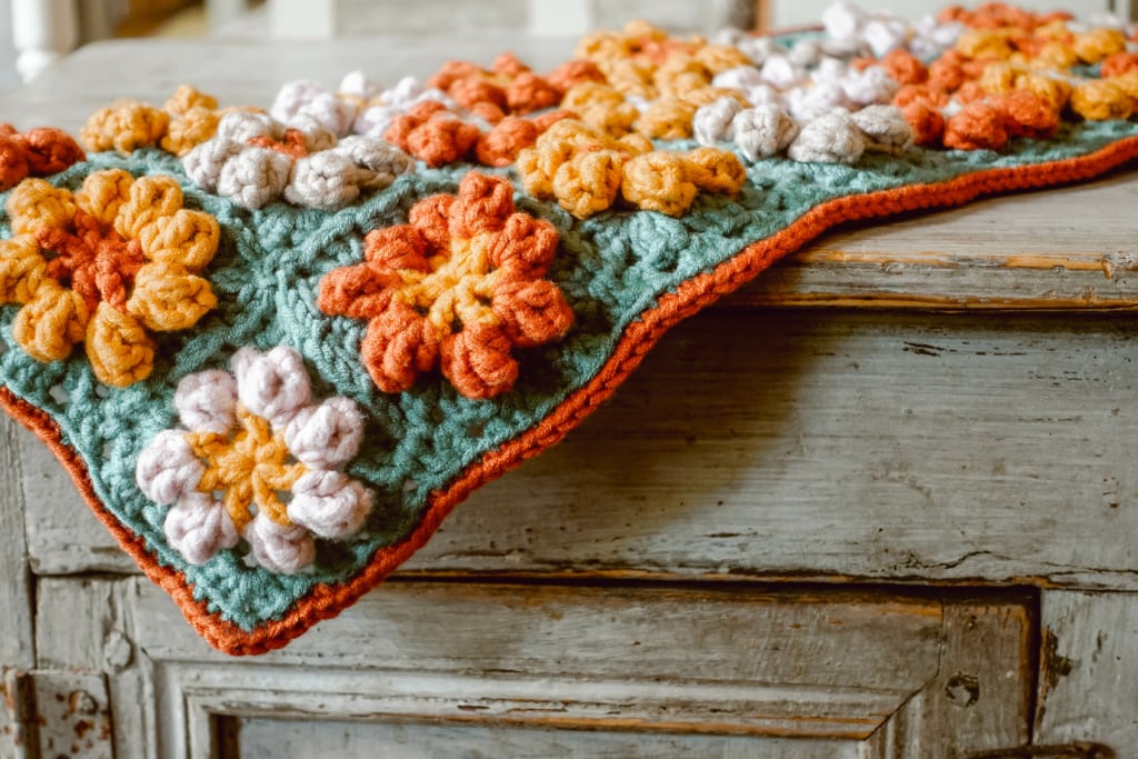 Fall Floral Crochet Granny Square
