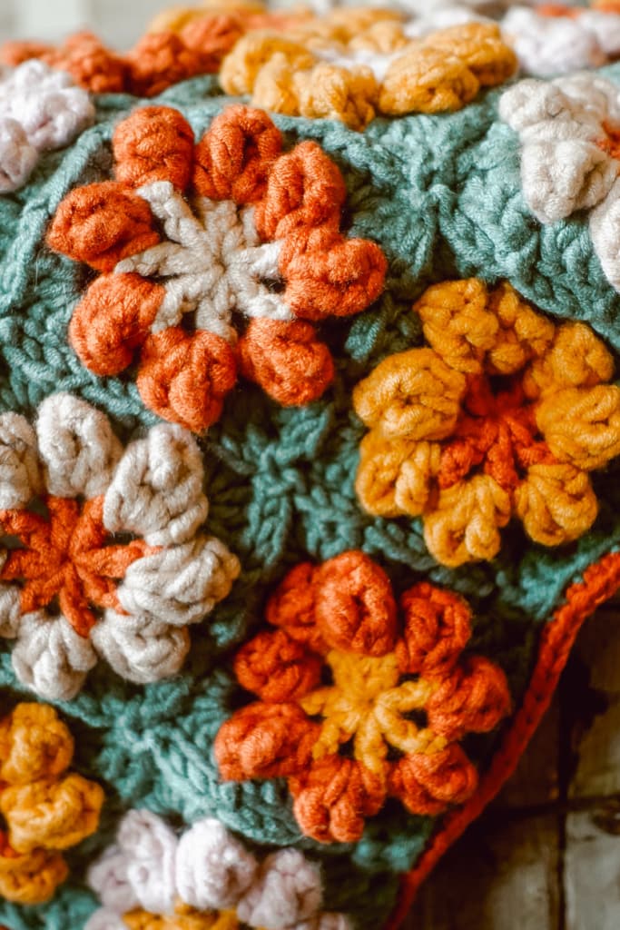 Fall Floral Crochet Granny Square